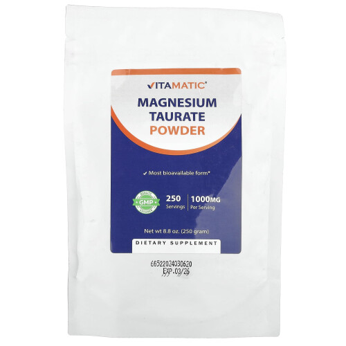 Vitamatic, Μαγνησίου Ταυρατέ, Πώδες, 8.8 oz (250 g)