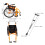 5Pièces Accessoires Fauteuil Roulant Pliable Plastique Orange 5