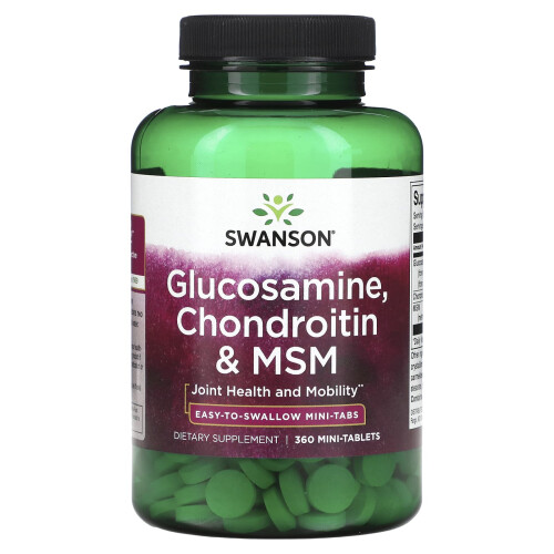 Swanson, Glucosamina, Quitosano y MSM, 360 Mini Tabletas