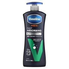 Vaseline, Homens, Lotion de Corpo e Face Absorvente Rápido, 20,3 fl oz (600 ml)