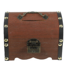 3St Lichtbruin Retro Muntenpot Met Slot En Decoratief