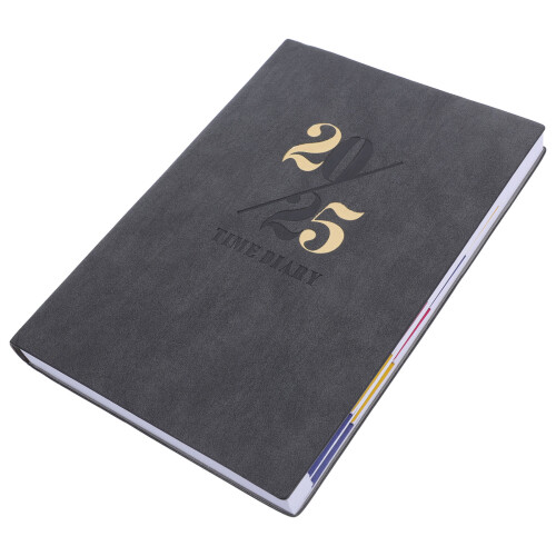 4Pcs Elegant Black PU Planner 2025 Monthly Academic Scheduler 1