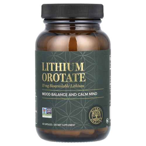 Global Healing, Orotato di Litio, 10 mg, 60 Comprimati