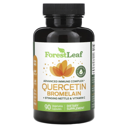 Forest Leaf, Quercetina Bromelaina + Nettle di Stinging e Vitamina C, 90 Capsule Vegetali