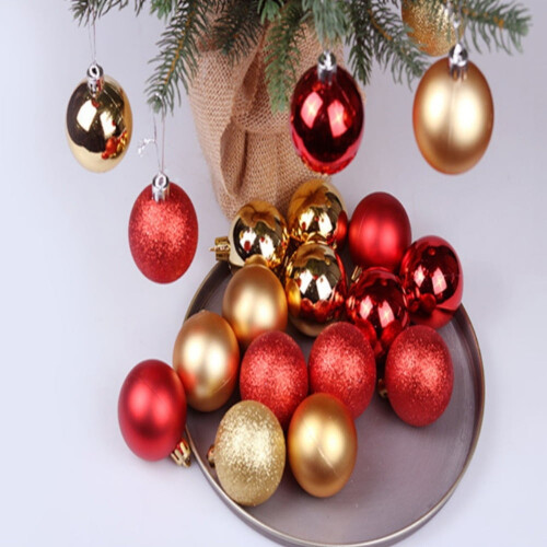 Christmas Baubles Decorations Red 1.18 Inch 24PCS 2