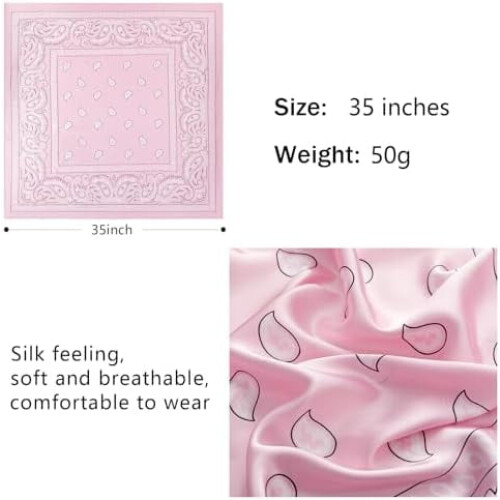 Conjunto de 4 lenços de cabeça femininos de 35 polegadas em cetim semelhante à seda, lenços de pescoço, bandanas quadradas para cabelo e para 2