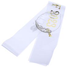 5Sets Graduation Party Sash and Crown Kit Polyester Assorted