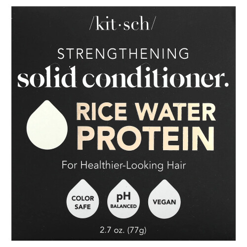 Kitsch, Stärkande  Solid Conditioner Bar,  Risvatten Protein, Vit Te & Mandarin, 1 Bar, 2.7 oz (77 g)