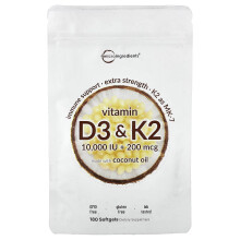 Micro Ingredients, Vitamin D3 & K2, 180 Mäkkých Geliek