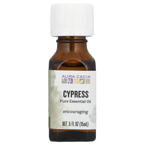 Aura Cacia, Πραγματική Βιολογική Ελαία, Κυπαρίσσι, 0.5 fl oz (15 ml)