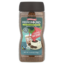 Highground Coffee, Organic Instant Káva, Stredný pražený, Bez kofeínu, 3,53 oz (100 g)