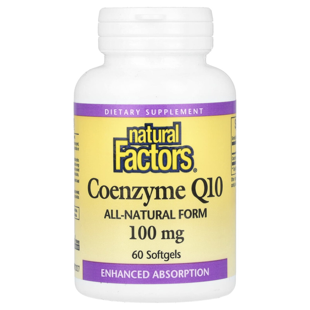 Natural Factors , Coenzyme Q10, 100 Mg, 60 Softgels