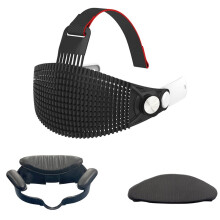 För Quest 3S Mjuk Gummihuvudrem + Öppet Stöd Ansiktsmask, Snabbkoppling VR-Huvudrem för Meta Quest 3-Tillbehör Svart