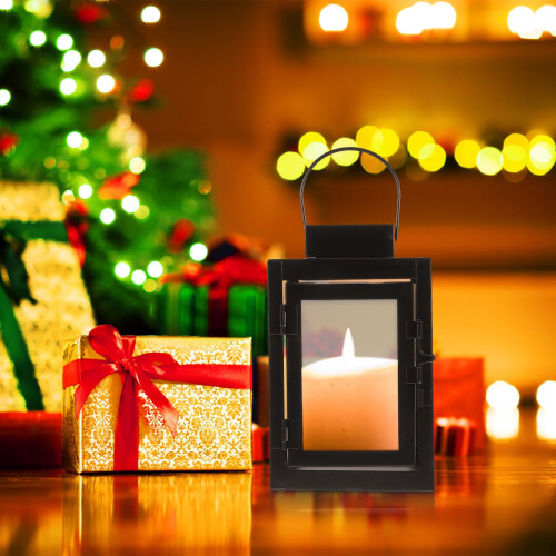 Windproof tealight candle lantern hanging holder 1