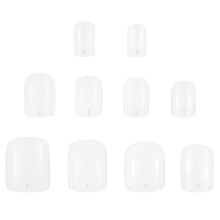 2Pcs Nail Art Patches Transparent Square End Fake Nail Stickers