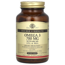 Solgar, Omega-3, Dubbel kracht, 700 mg, 60 zachte capsules