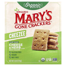 Mary's Gone Crackers, Biologische Cheezee Snack Crackers, Kaas & Kruiden, 4 oz (113 g)
