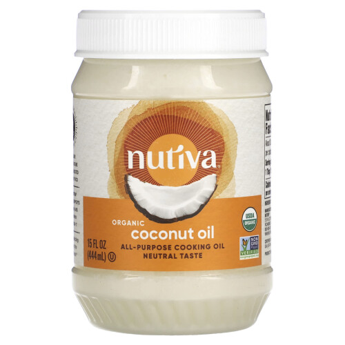 Nutiva, Οργανική Συσκευασία Ελαίων, Οργανική Κωκός Ελαιόλαδο, 15 fl oz (444 ml)