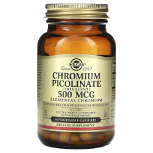 Solgar, Chroompicolinaat, 500 mcg, 60 plantaardige capsules