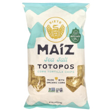 Siete, Totopos di Mais di Siete, Tortilla di Mais Fritta con Sale Marino, 7,5 oz (212,6 g)