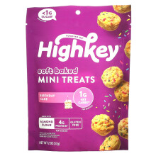 HighKey, pehmeä leivottu mini-ruoka, syntymäpäivän kakkonen, 2 oz (57 g)