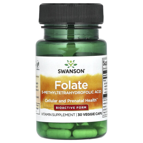 Swanson, Folsäure, 30 pflanzliche Kapseln