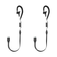 2PCS Wired Headset Earpiece PTT MIC Headset Air Tube Microphone for Super Walkie Talkie Radio