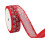 Weihnachtsschneeflockenband, 450 cm x 2,5 cm, rot, Polyester 2