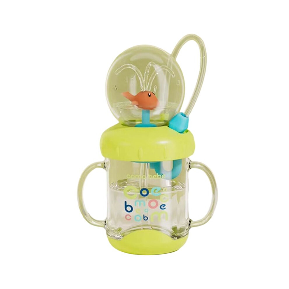 Saudism Whale Fountain Tumbler With Handle 220Ml Fun Whale Squirt Cup Leak Proof Water Bottle With Straw A