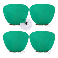 4 Pack Plant Covers Freeze Protection for Winter, Shrub Plant Protection Bags with Drawstring, for Outdoor Garden