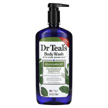 Dr. Teal's, Body Wash met Pure Epsom Zout, Eucalyptus & Spearmint, 24 fl oz (710 ml)