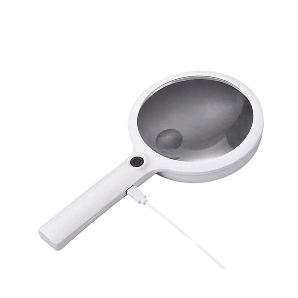 Handheld Magnifier with 24 LED Lights, 10X 15X 30X Zoom for Reading and Repairing 110mm