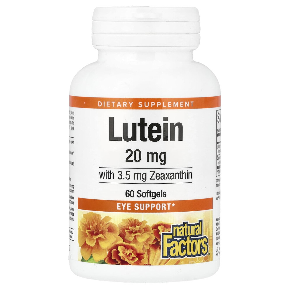 Natural Factors , Lutein, 20 Mg, 60 Softgels