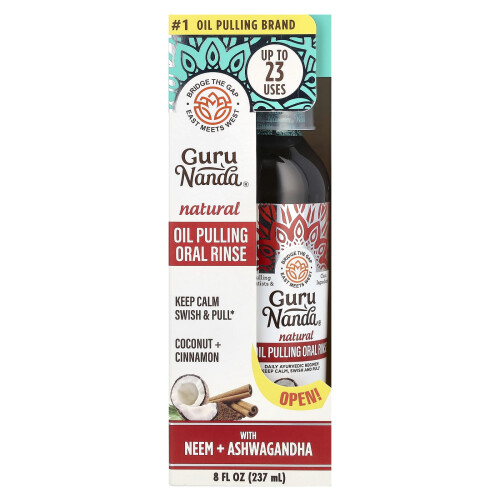 GuruNanda, Φυσική Oil Pulling Oral Rinse, Coconut + Κινάμηλο, 8 fl oz (237 ml)