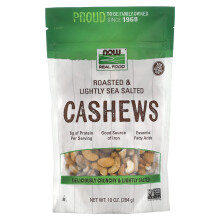 NOW Foods, Echt Voedsel, Cashewnoten, Gerookt & Lichte Zeezout, 10 oz (284 g)