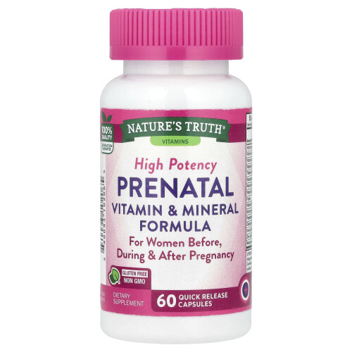 Nature's Truth, Υψηλή Δύναμη Prenatal Βιταμίνη & Μοριακή Φόρμα, 60 Quick Release Φύλλα