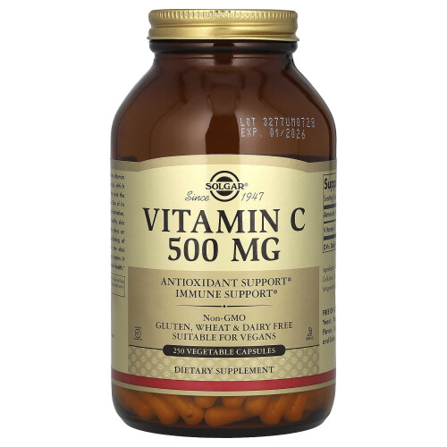 Solgar Solgar, Vitamiini C, 500 mg, 250 Kasvikapselia