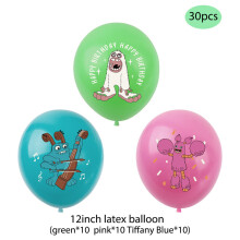 (30Pcs Balloons) Themed Monster Concert Birthday Party Decorations Hanging Flag Set Banner Balloon