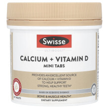 Swisse, Ultiboost, Calcium + Vitamin D Mini Tabs, 300 Tabletter