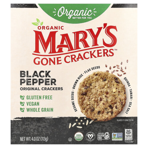 Mary's Gone Crackers, Οργανική Black Pepper Original Crackers, 4 oz (113 g)