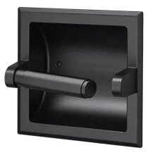 Portarrollos de Papel Higiénico de Metal Negro, Soporte de Montaje Empotrado para Baño, Porta Rollos de Papel Higiénico de Pared.