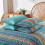 Boho Comforter Set Microfiber 8-Piece Teal Yellow 4