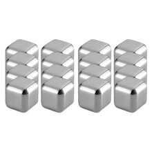 304 Stainless Steel Ice Cubes,16 Pack Stainless Steel Whiskey Chilling Rocks,Reusable Metal Ice Cubes for Drinks Whiskey