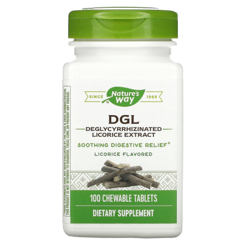Nature's Way, DGL, Licorice, 100 Chewable Tablets