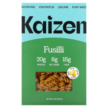 Kaizen, Fusilli, Bez lepku, Vysoký protein, nízký uhlohydrát, Plná zelenina, 8 oz (226 g)