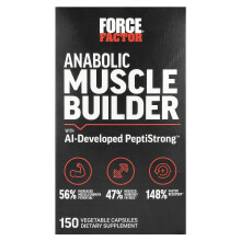 Force Factor, Anabolisch Muscule Bouwer Met AI-ontwikkelde PeptiStrong, 150 Vegetarische Kapsules