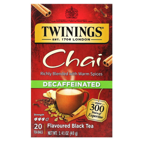 Twinings Té de Black Flavoreado, Chai, Descafeinado