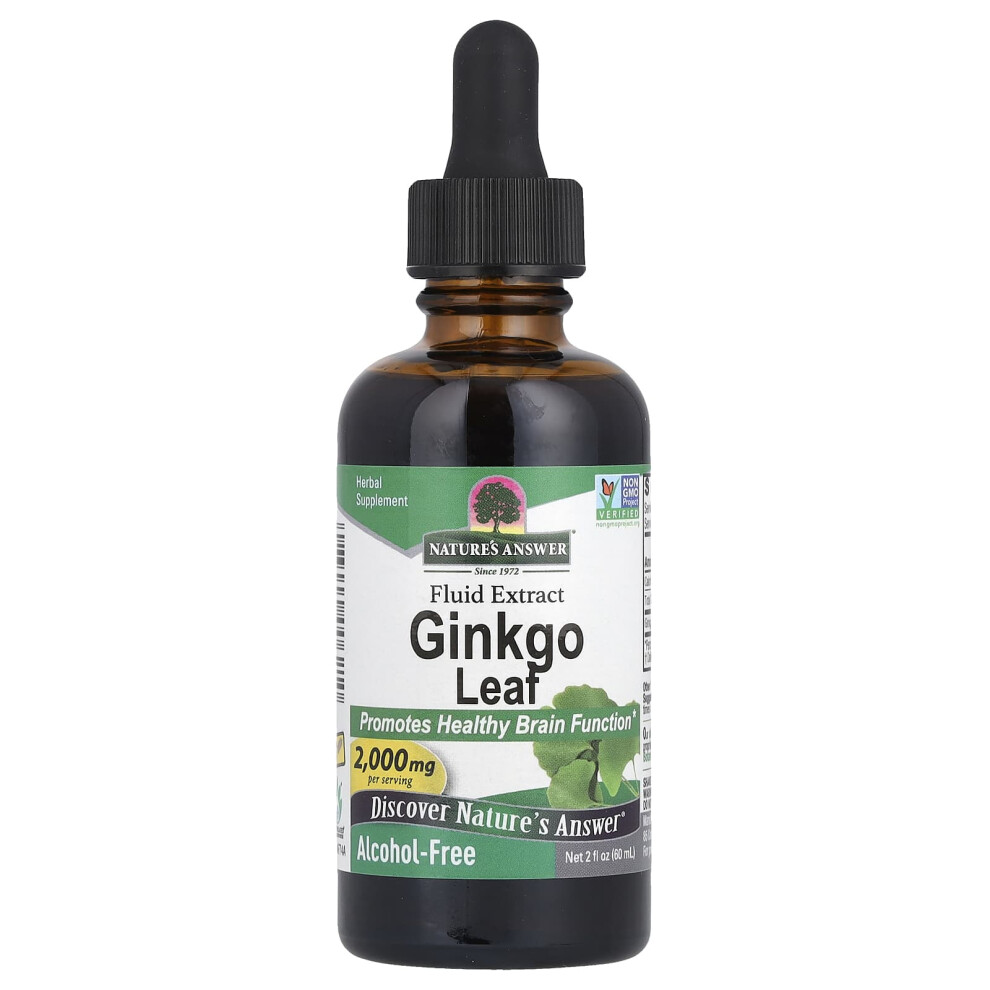 Nature's Answer , Ginkgo Leaf, Fluid Extract, Alcohol-Free, 2 Fl Oz (60 Ml)