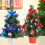 Royal Blue Mini Christmas Tree with Ornaments 12 inch 2