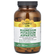Country Life, Target-Mins, Magnézium Potassium Aspartate, 180 Tabletta